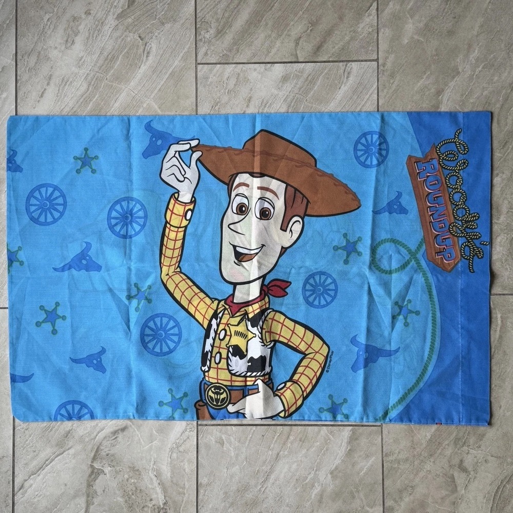 Vintage Woody Round Up Buzz Light Year Standard Pillowcase USA Toy Story Pixar
